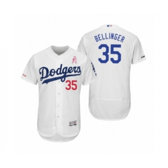 Men's Cody Bellinger Los Angeles Dodgers 35 White 2019 Mothers Day Flex Base Home Jersey