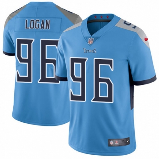 Men's Nike Tennessee Titans 96 Bennie Logan Light Blue Alternate Vapor Untouchable Limited Player NFL Jersey