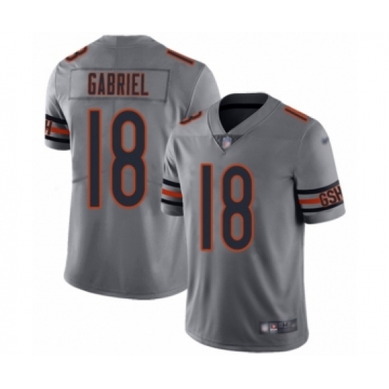 Women's Chicago Bears 18 Taylor Gabriel Limited Silver Inverted Legend Football Jersey