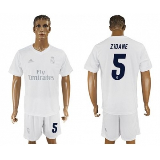 Real Madrid 5 Zidane Marine Environmental Protection Home Soccer Club Jersey