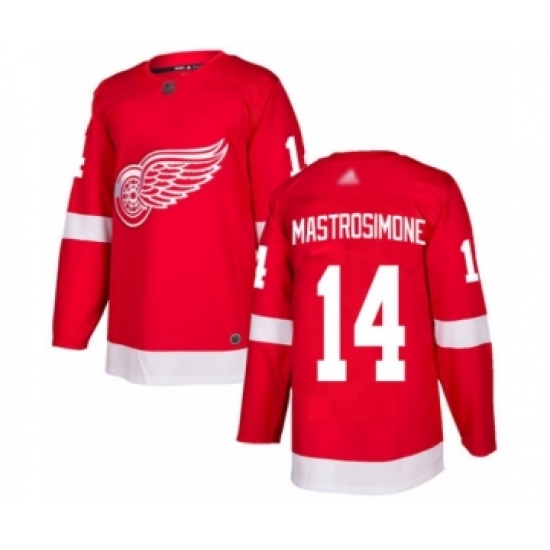 Men's Detroit Red Wings 14 Robert Mastrosimone Authentic Red Home Hockey Jersey