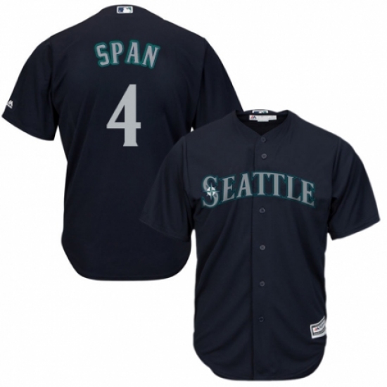 Youth Majestic Seattle Mariners 4 Denard Span Authentic Navy Blue Alternate 2 Cool Base MLB Jersey