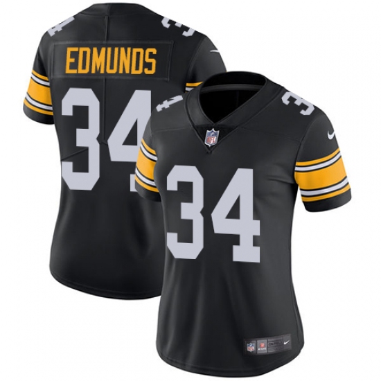 Women's Nike Pittsburgh Steelers 34 Terrell Edmunds Black Alternate Vapor Untouchable Limited Player NFL Jersey