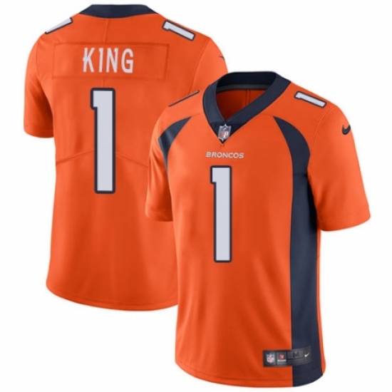 Youth Nike Denver Broncos 1 Marquette King Orange Team Color Vapor Untouchable Limited Player NFL Jersey