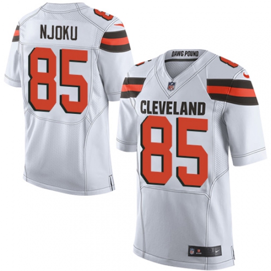 Men's Nike Cleveland Browns 85 David Njoku Elite White NFL Jersey