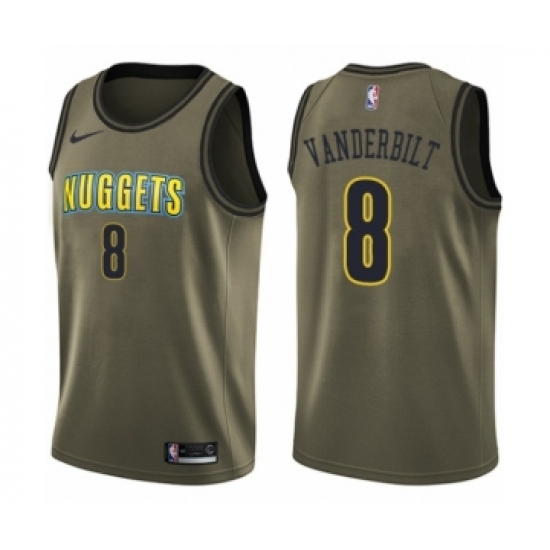 Men's Nike Denver Nuggets 8 Jarred Vanderbilt Swingman Green Salute to Service NBA Jersey