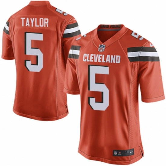 Men's Nike Cleveland Browns 5 Tyrod Taylor Game Orange Alternate NFL Jersey