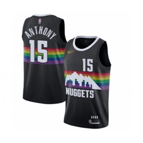 Men's Denver Nuggets 15 Carmelo Anthony Swingman Black Basketball Jersey - 2019 20 City Edition