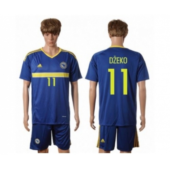 Bosnia Herzegovina 11 Dzeko Home Soccer Country Jersey