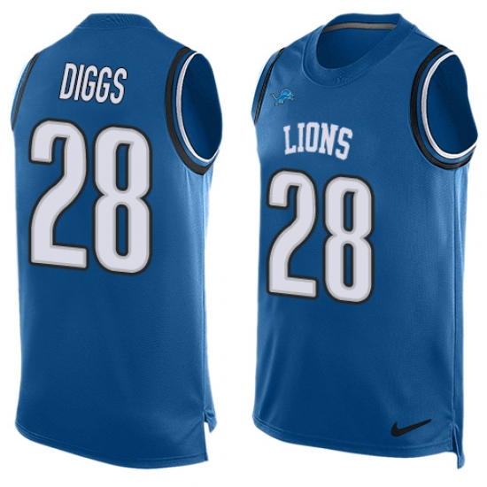 Men's Nike Detroit Lions 28 Quandre Diggs Limited Light Blue Player Name & Number Tank Top NFL Jersey