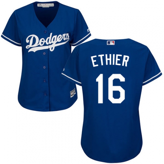 Women's Majestic Los Angeles Dodgers 16 Andre Ethier Authentic Royal Blue MLB Jersey