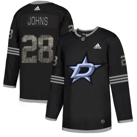 Men's Adidas Dallas Stars 28 Stephen Johns Black Authentic Classic Stitched NHL Jersey