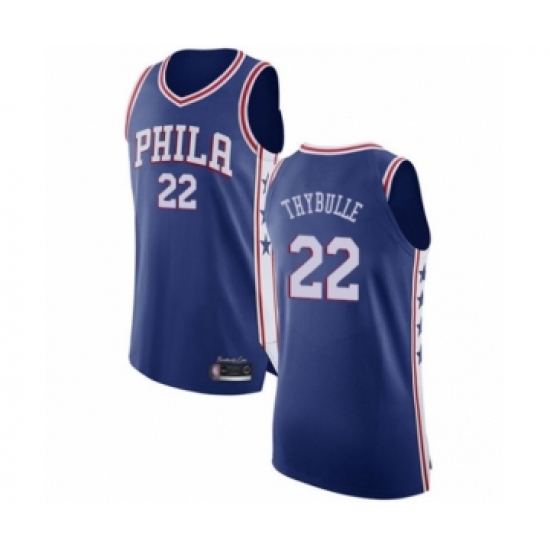 Men's Philadelphia 76ers 22 Mattise Thybulle Authentic Blue Basketball Jersey - Icon Edition