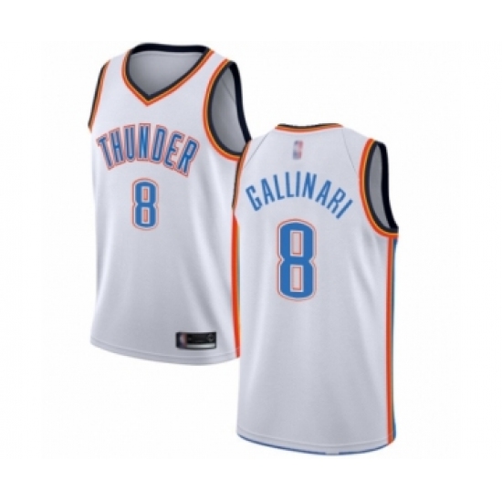 Men's Oklahoma City Thunder 8 Danilo Gallinari Authentic White Basketball Jersey - Association Edition