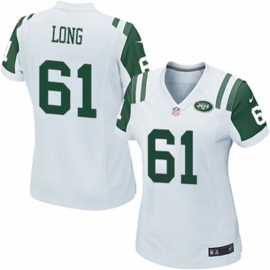 Women's Nike New York Jets 61 Spencer Long Game White NFL Jersey