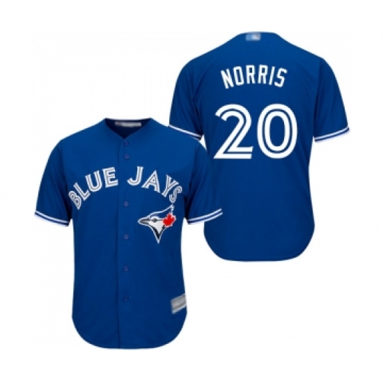 Men's Toronto Blue Jays 20 Bud Norris Replica Blue Alternate Baseball Jersey