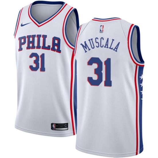 Women's Nike Philadelphia 76ers 31 Mike Muscala Swingman White NBA Jersey - Association Edition