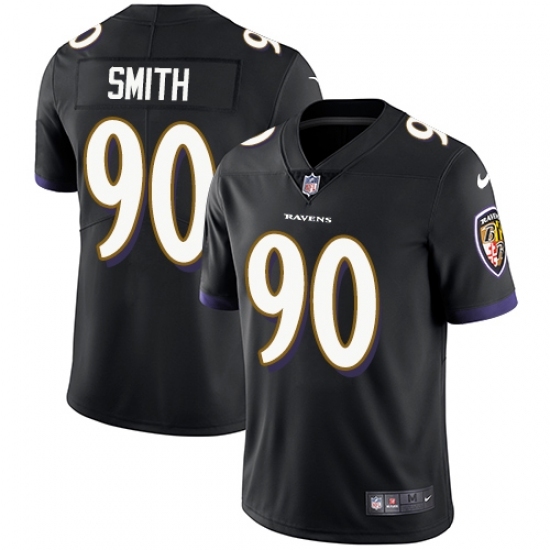 Men's Nike Baltimore Ravens 90 Za Darius Smith Black Alternate Vapor Untouchable Limited Player NFL Jersey