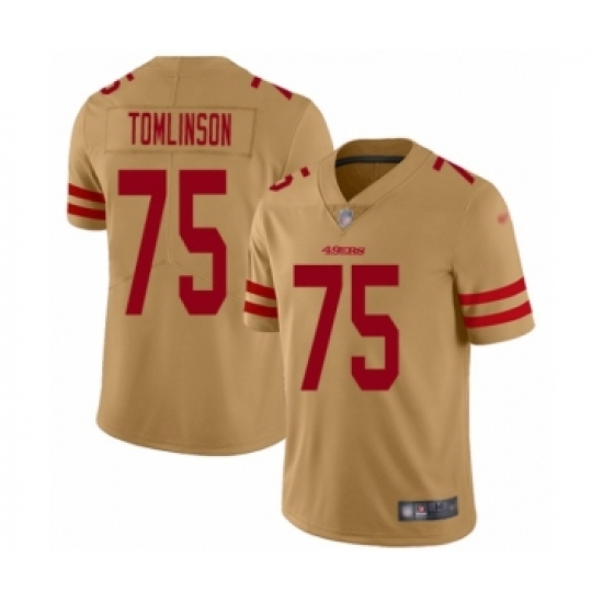 Youth San Francisco 49ers 75 Laken Tomlinson Limited Gold Inverted Legend Football Jersey