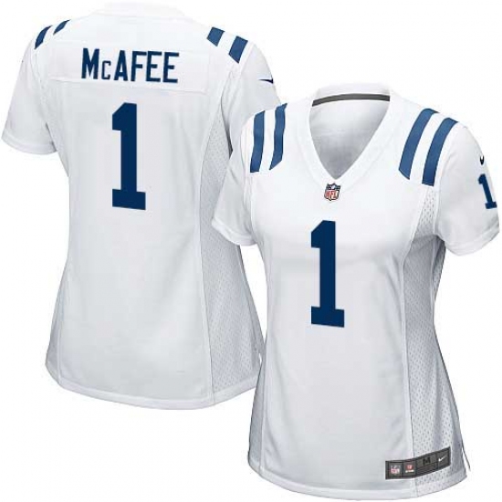 Women's Nike Indianapolis Colts 1 Pat McAfee Game White NFL Jersey