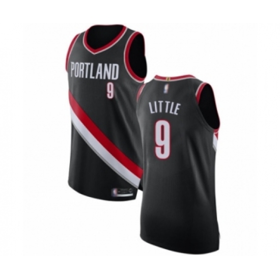 Men's Portland Trail Blazers 9 Nassir Little Authentic Black Basketball Jersey - Icon Edition