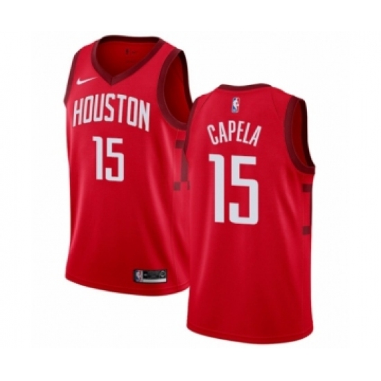 Youth Nike Houston Rockets 15 Clint Capela Red Swingman Jersey - Earned Edition