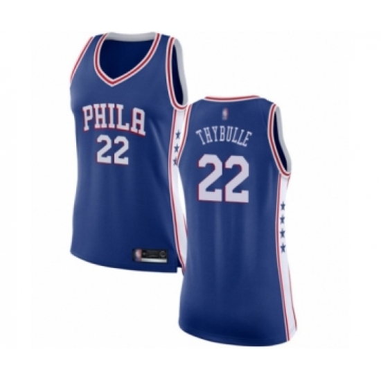 Women's Philadelphia 76ers 22 Mattise Thybulle Swingman Blue Basketball Jersey - Icon Edition