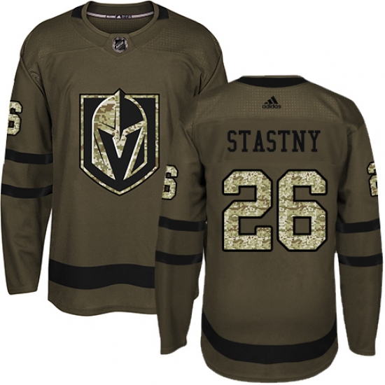Men's Adidas Vegas Golden Knights 26 Paul Stastny Authentic Green Salute to Service NHL Jersey