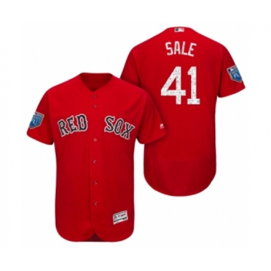 Men's Scarlet Boston Red Sox 41 Chris Sale 2018 Spring Training Flex Base Jersey