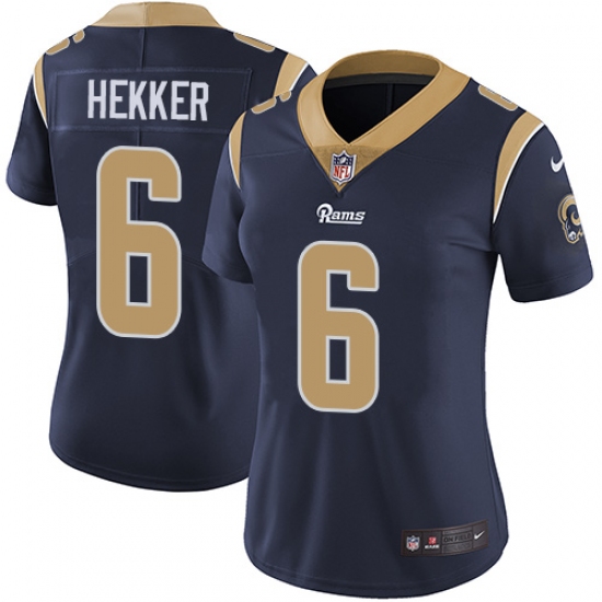 Women's Nike Los Angeles Rams 6 Johnny Hekker Navy Blue Team Color Vapor Untouchable Limited Player NFL Jersey