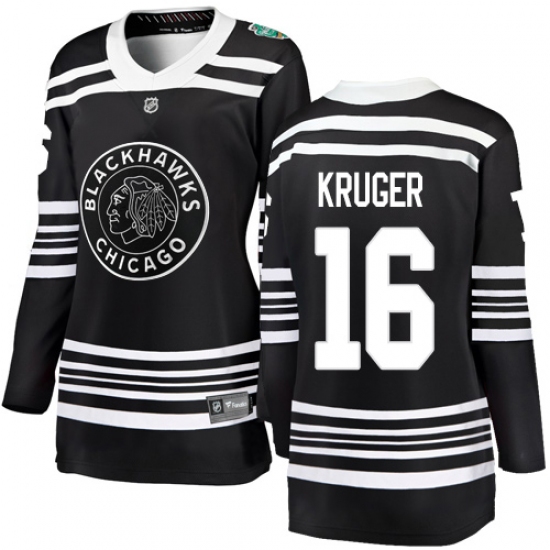 Women's Chicago Blackhawks 16 Marcus Kruger Black 2019 Winter Classic Fanatics Branded Breakaway NHL Jersey