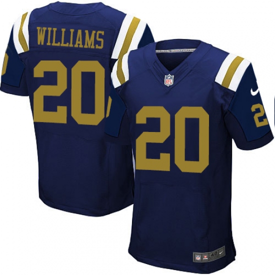Men's Nike New York Jets 20 Marcus Williams Elite Navy Blue Alternate NFL Jersey