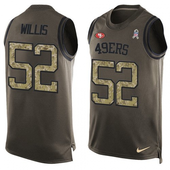 Men's Nike San Francisco 49ers 52 Patrick Willis Limited Green Salute to Service Tank Top NFL Jersey