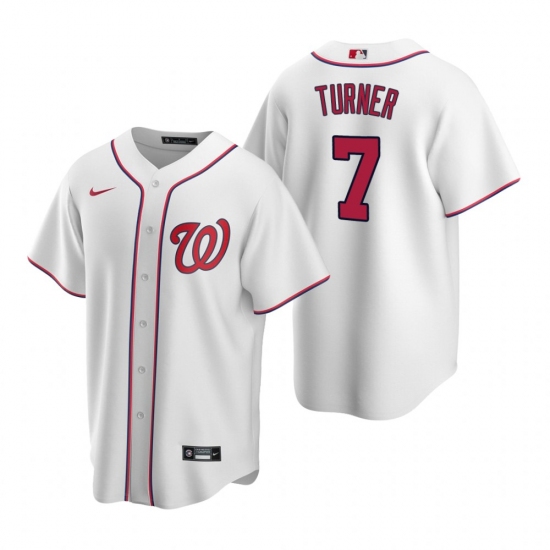 Men's Nike Washington Nationals 7 Trea Turner White Home Stitched Baseball Jersey