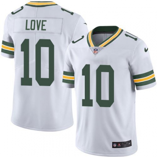 Youth Green Bay Packers 10 Jordan Love White Stitched NFL Vapor Untouchable Limited Jersey