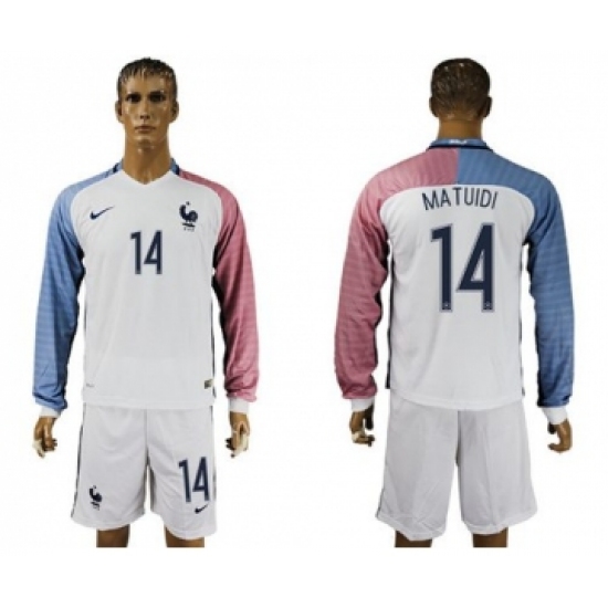France 14 Matuidi Away Long Sleeves Soccer Country Jersey