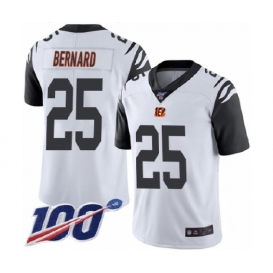 Men's Cincinnati Bengals 25 Giovani Bernard Limited White Rush Vapor Untouchable 100th Season Football Jersey
