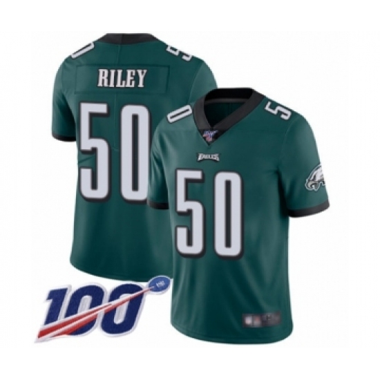 Youth Philadelphia Eagles 50 Duke Riley Midnight Green Team Color Vapor Untouchable Limited Player 100th Season Football Jersey