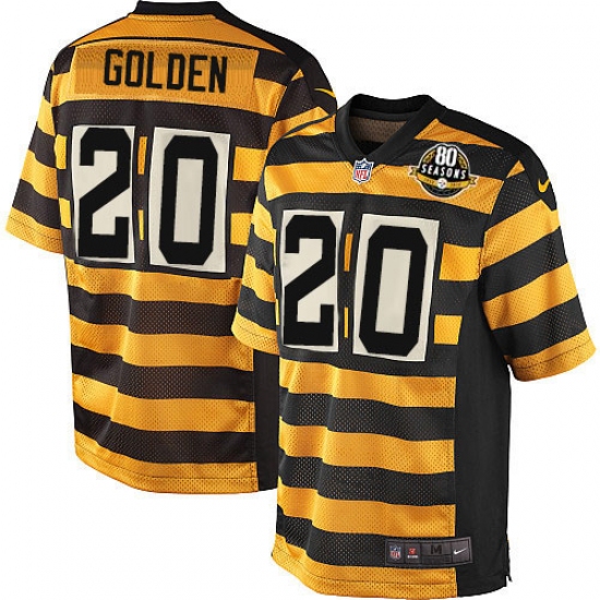 Youth Nike Pittsburgh Steelers 20 Robert Golden Elite Yellow/Black Alternate 80TH Anniversary Throwback NFL Jersey