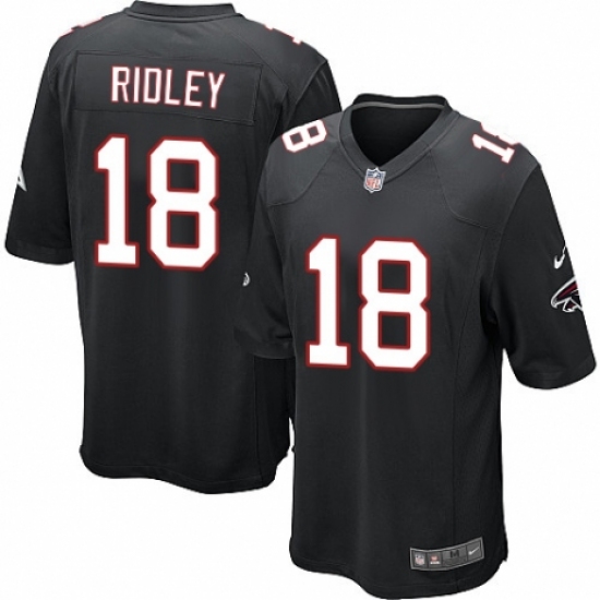 Men's Nike Atlanta Falcons 18 Calvin Ridley Game Black Alternate NFL Jersey