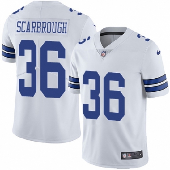 Men's Nike Dallas Cowboys 36 Bo Scarbrough White Vapor Untouchable Limited Player NFL Jersey