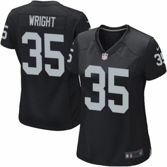 Women's Nike Oakland Raiders 35 Shareece Wright Game Black Team Color NFL Jersey