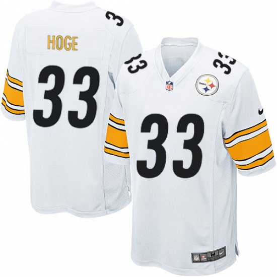 Men's Nike Pittsburgh Steelers 33 Merril Hoge Game White NFL Jersey