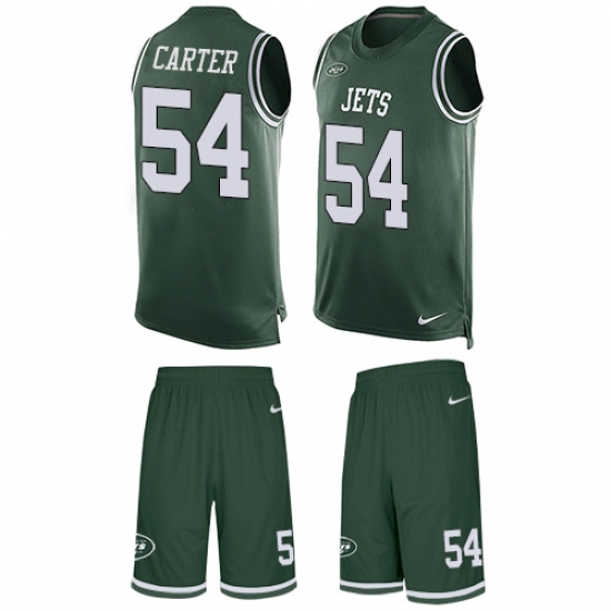 Men's Nike New York Jets 54 Bruce Carter Limited Green Tank Top Suit NFL Jersey