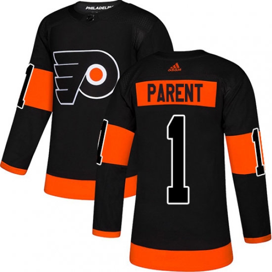 Men's Adidas Philadelphia Flyers 1 Bernie Parent Premier Black Alternate NHL Jersey