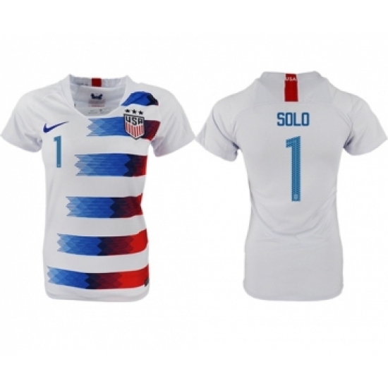 Women's USA 1 Solo Home Soccer Country Jersey