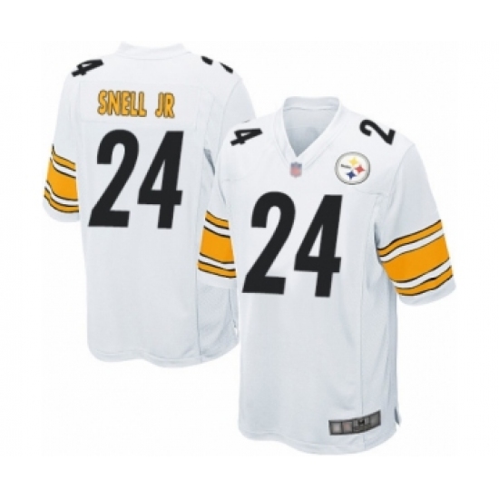 Men's Pittsburgh Steelers 24 Benny Snell Jr. Game White Football Jersey