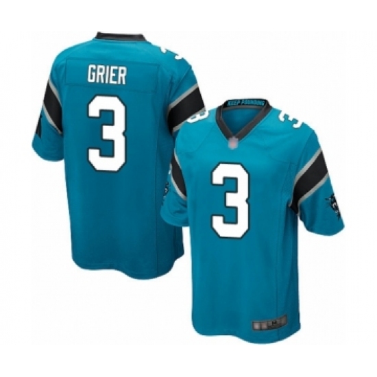 Men's Carolina Panthers 3 Will Grier Game Blue Alternate Football Jersey