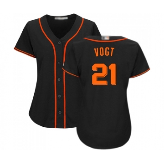 Women's San Francisco Giants 21 Stephen Vogt Replica Black Alternate Cool Base Baseball Jersey
