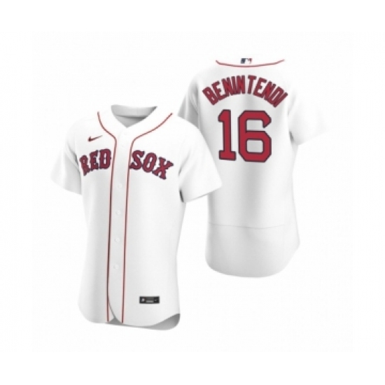 Men's Boston Red Sox 16 Andrew Benintendi Nike White Authentic 2020 Home Jersey